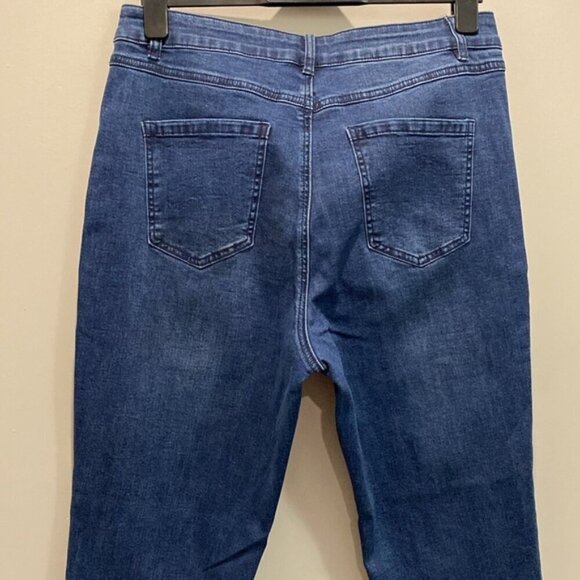 Laura Blue Crop Studded Ankle Jeans size 14 - Picture 6 of 13